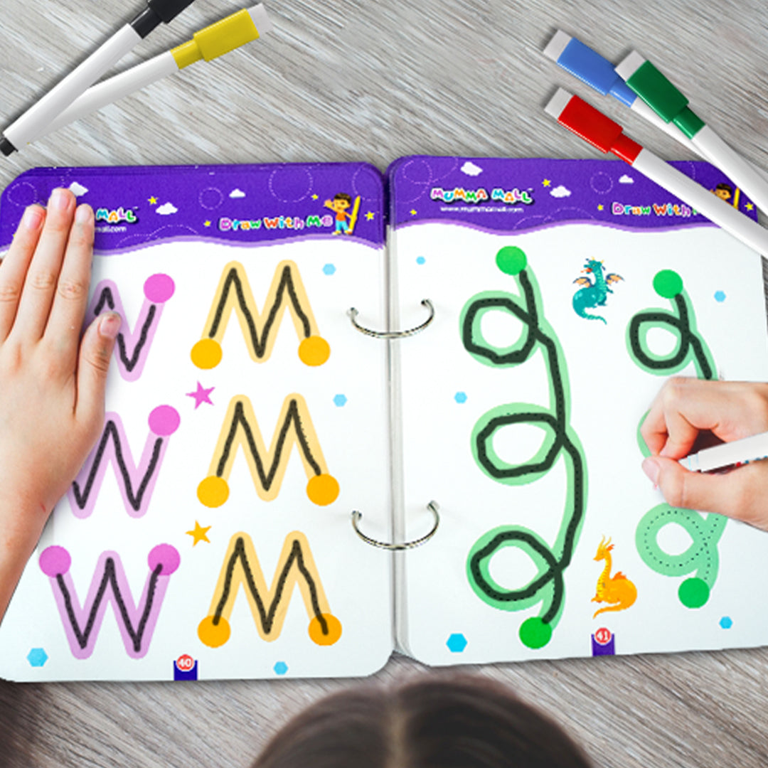 68 Pages Reusable Tracing Line book to improve HAND WRITING For 2+ Years kids + (FREE Learning 2000+ pages PDF worksheet for kids📚 )