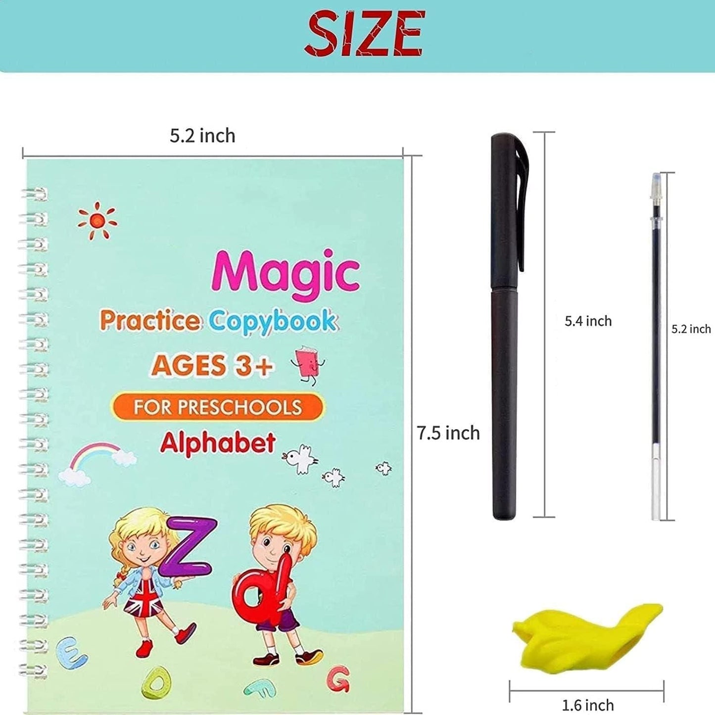 Sank Magic Practice Book (4 BOOKS,1 PEN,1 GRIP,10 REFILL)