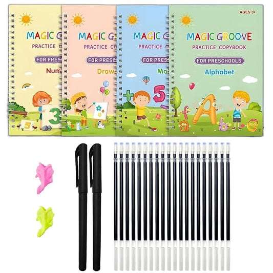 Sank Magic Practice Book (4 BOOKS,1 PEN,1 GRIP,10 REFILL)