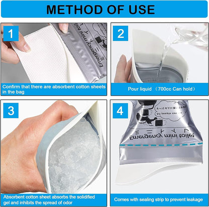 Emergency Mini Toilet-Urine Bag (Pack of 4)