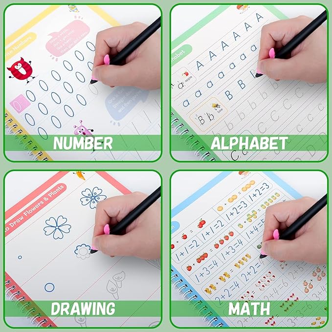 Sank Magic Practice Book (4 BOOKS,1 PEN,1 GRIP,10 REFILL)