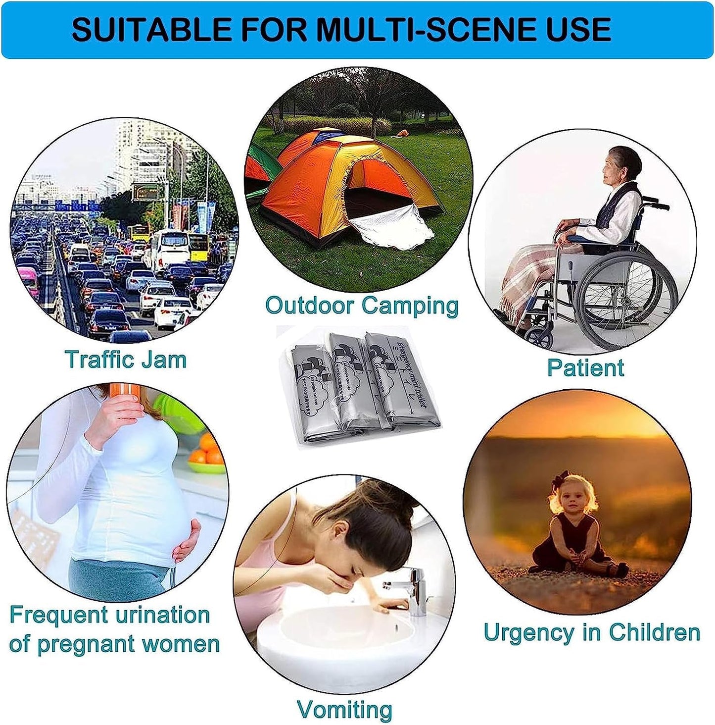 Emergency Mini Toilet-Urine Bag (Pack of 4)