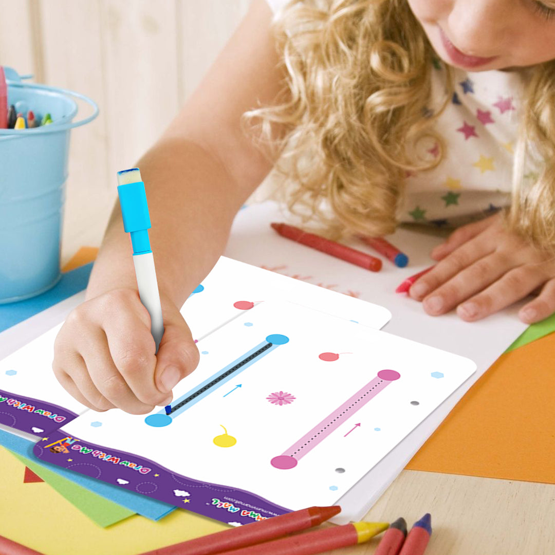 68 Pages Reusable Tracing Line book to improve HAND WRITING For 2+ Years kids + (FREE Learning 2000+ pages PDF worksheet for kids📚 )